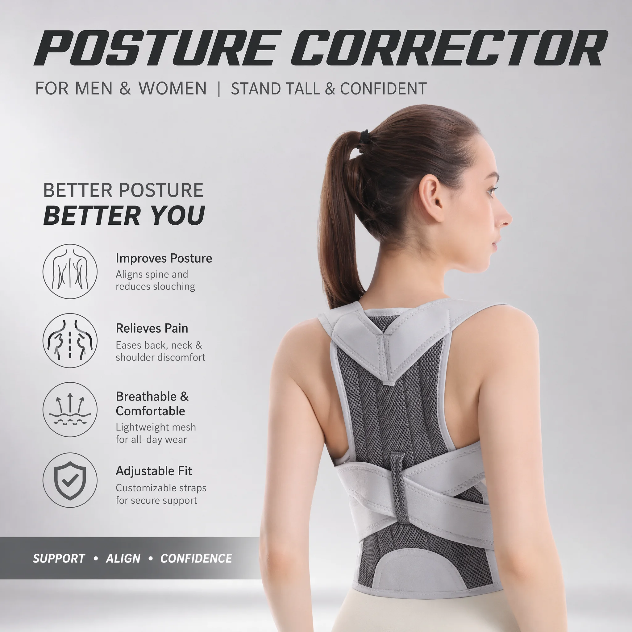 Posture Pole Corrector - Nuevo Diseño Faja Correctora de Postura