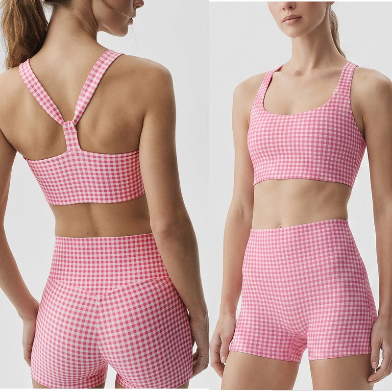 Pilates Yoga Set - Conjunto de yoga a cuadros para