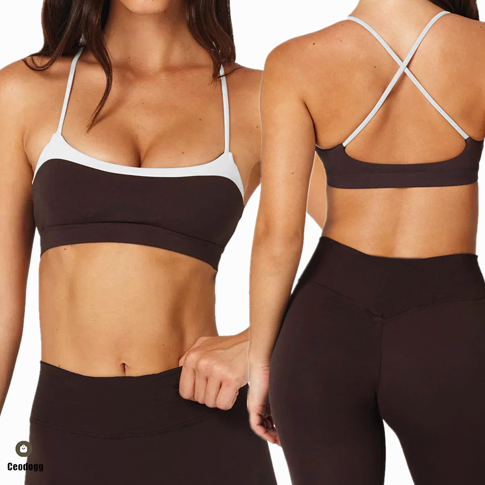 Pilates Yoga Wear - Sujetador deportivo de yoga para mujer,