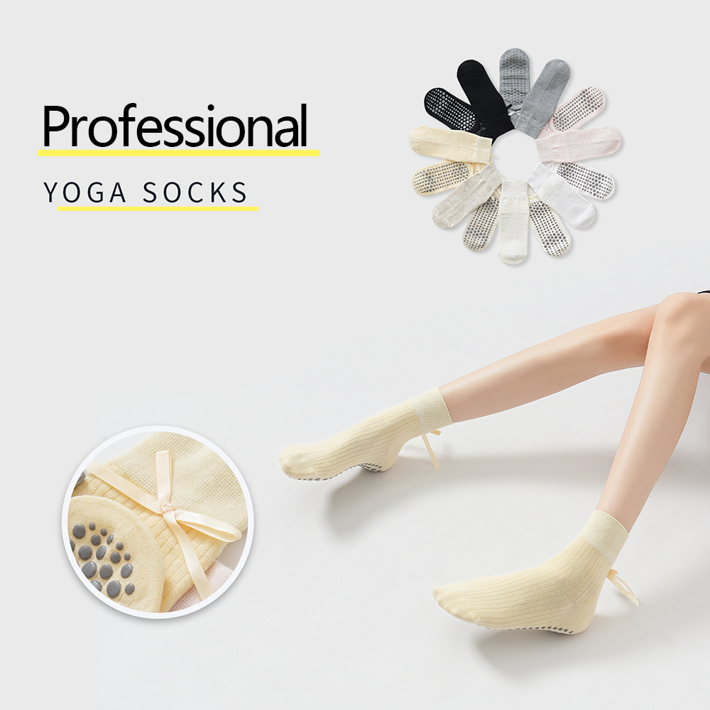 Pilates With Yoga - Lindos Calcetines de Yoga con Lazo
