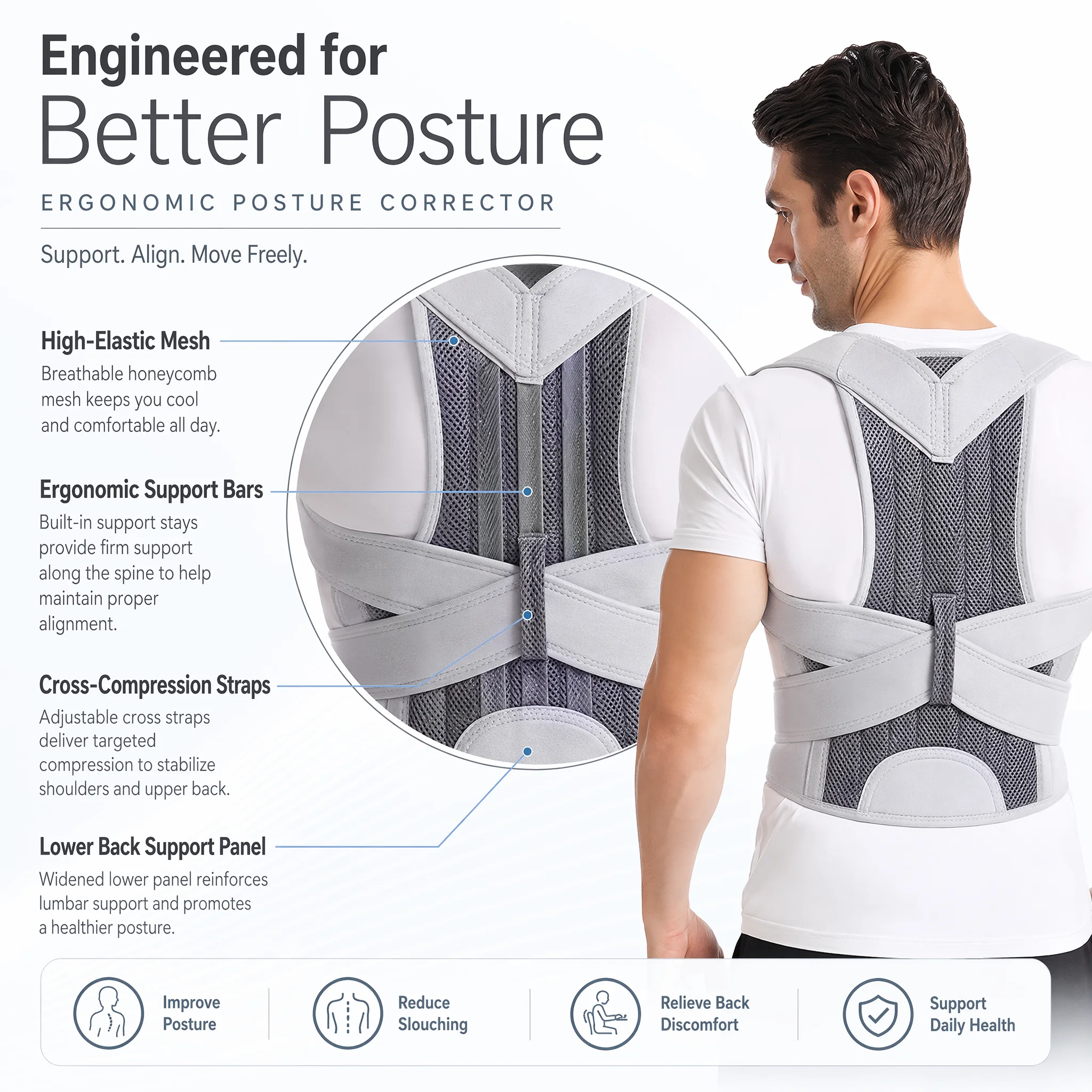 Nuevo Diseño Faja Correctora d - Posture Pole Corrector reseña y precio