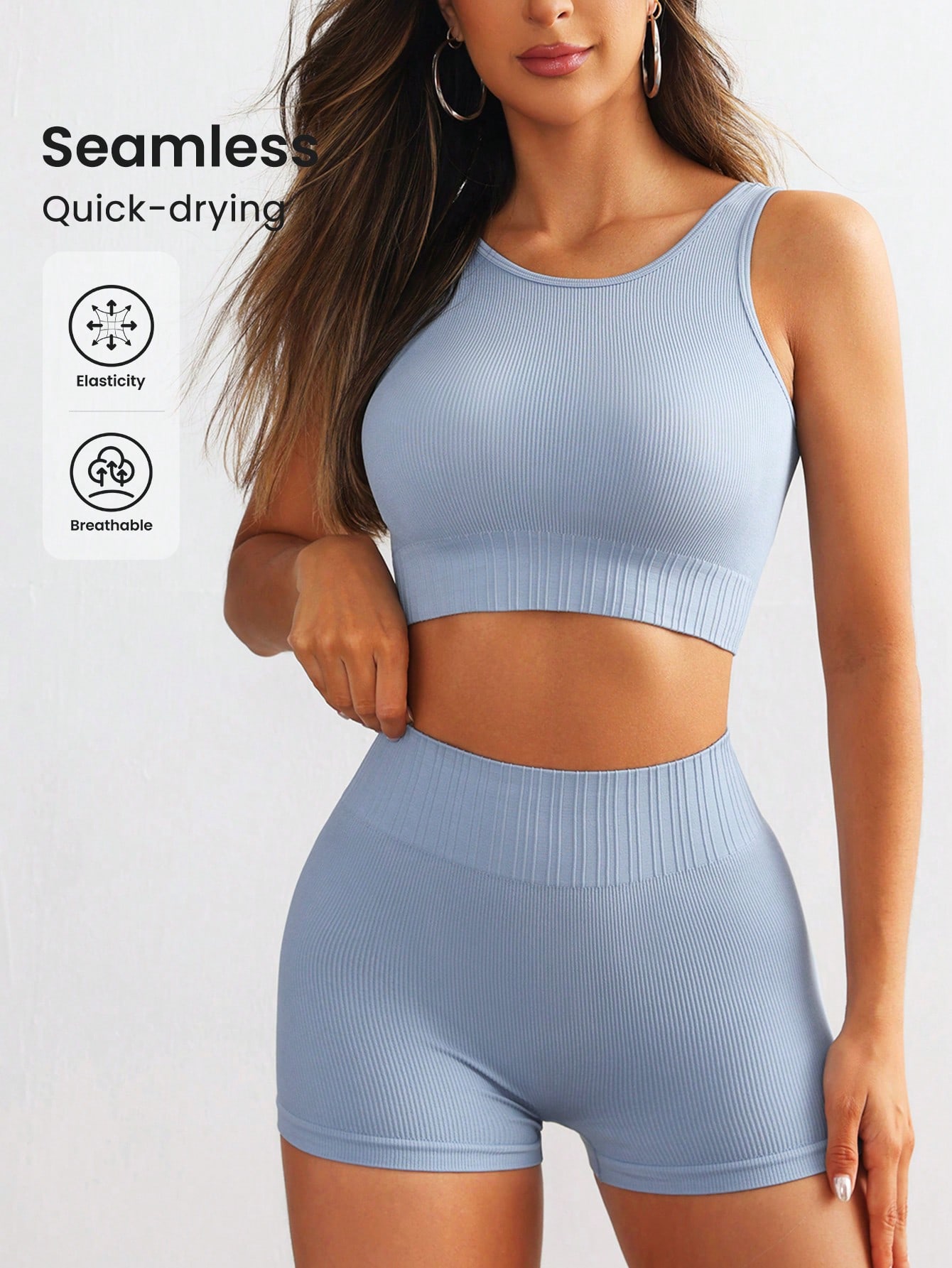 Conjunto de yoga acanalado sin - Pilates Yoga Set reseña y precio